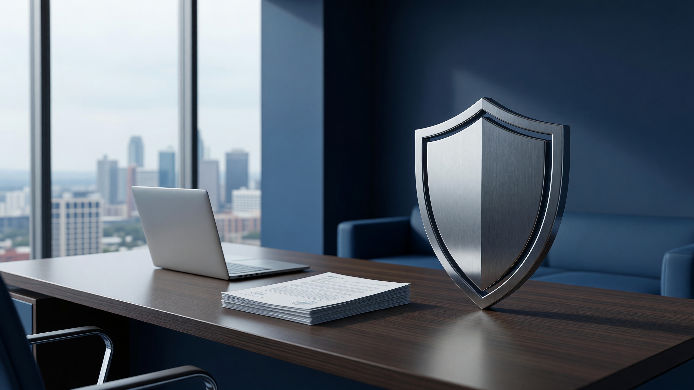 Wyoming LLC formation and asset-protection documents on a desk