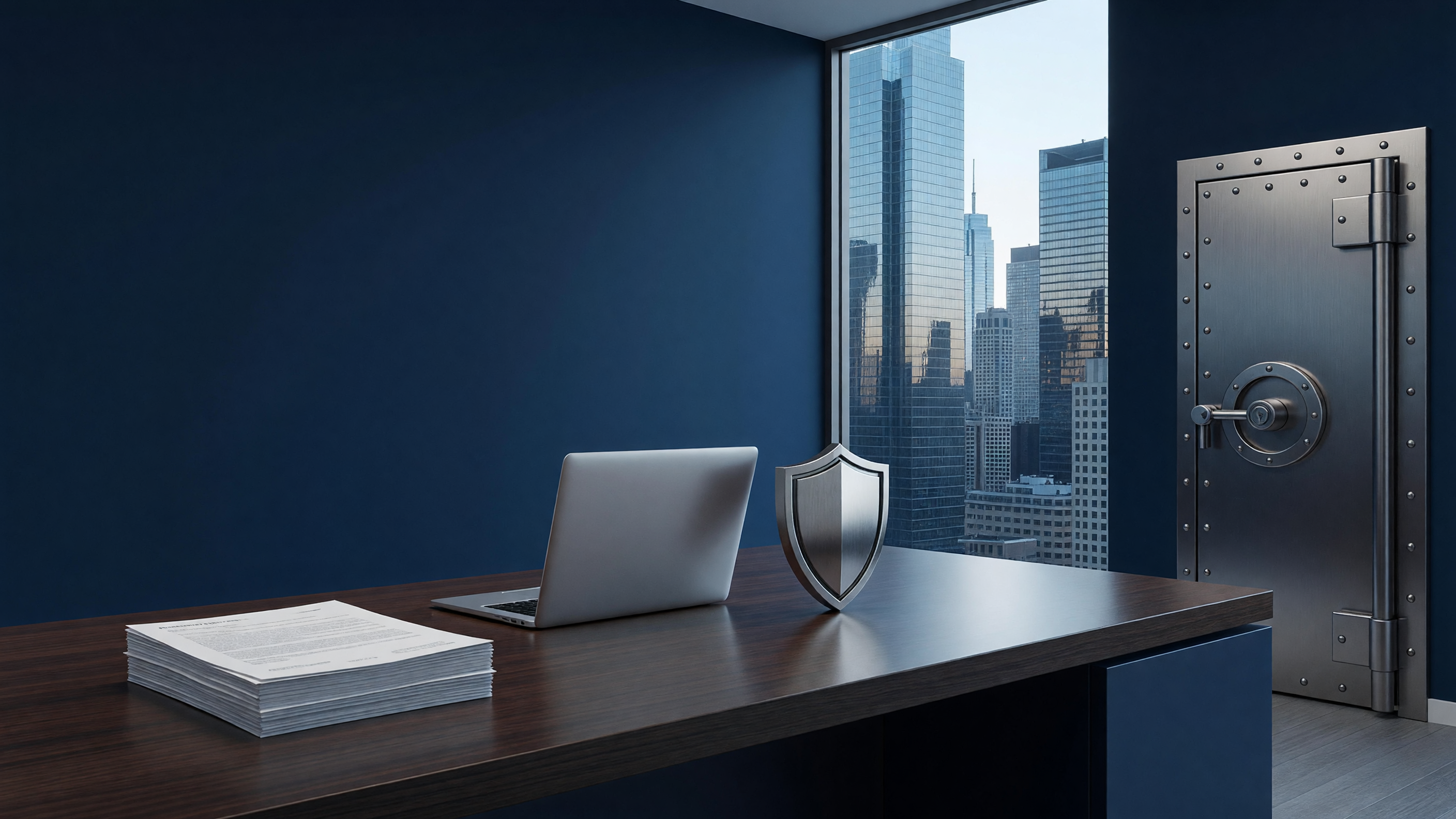 Wyoming LLC formation and asset-protection documents on a desk