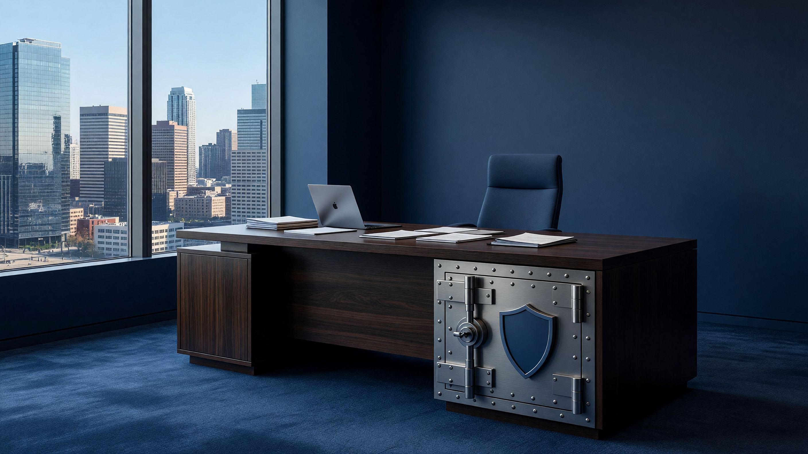 Wyoming LLC formation and asset-protection documents on a desk