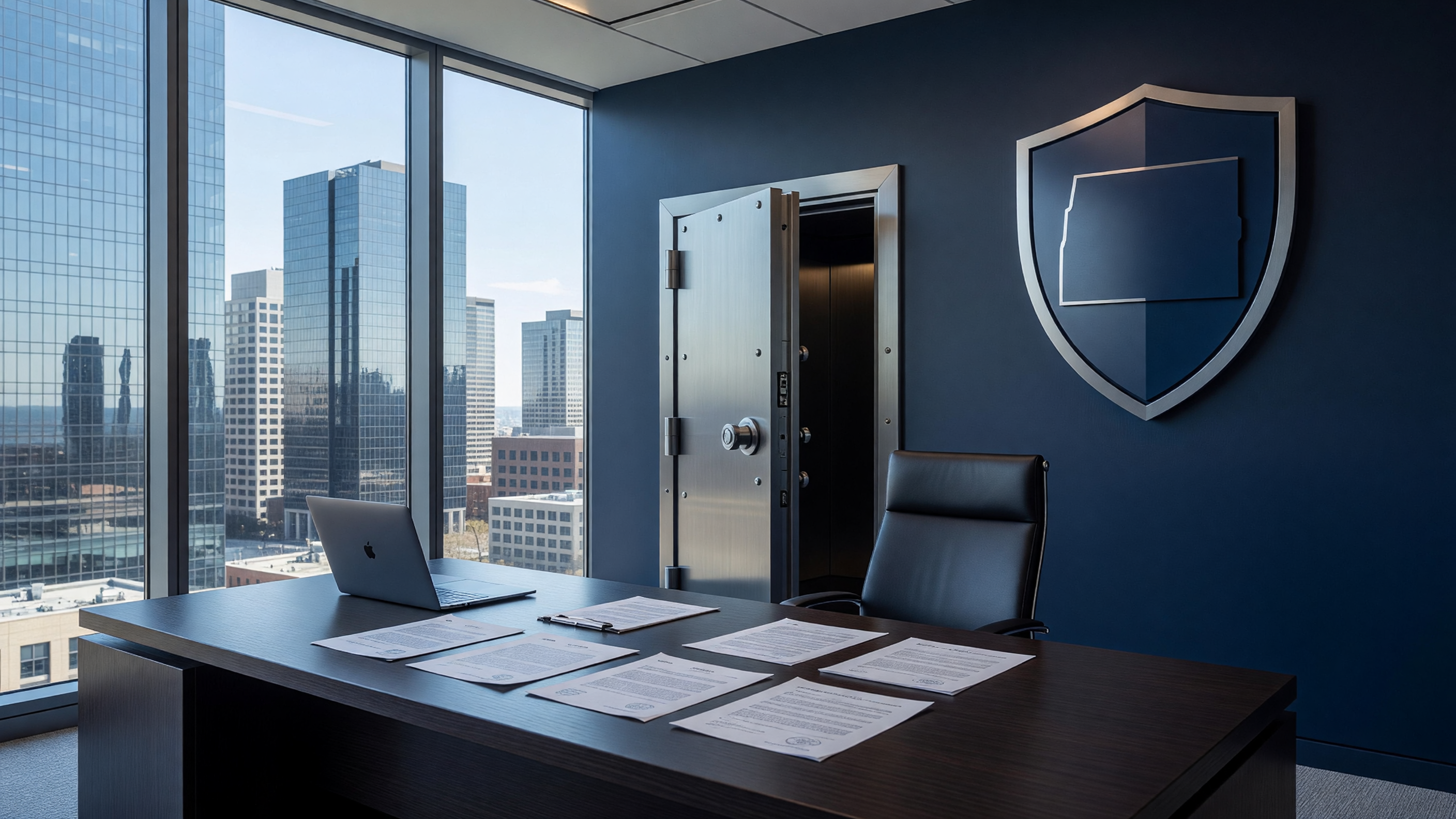 Wyoming LLC formation and asset-protection documents on a desk