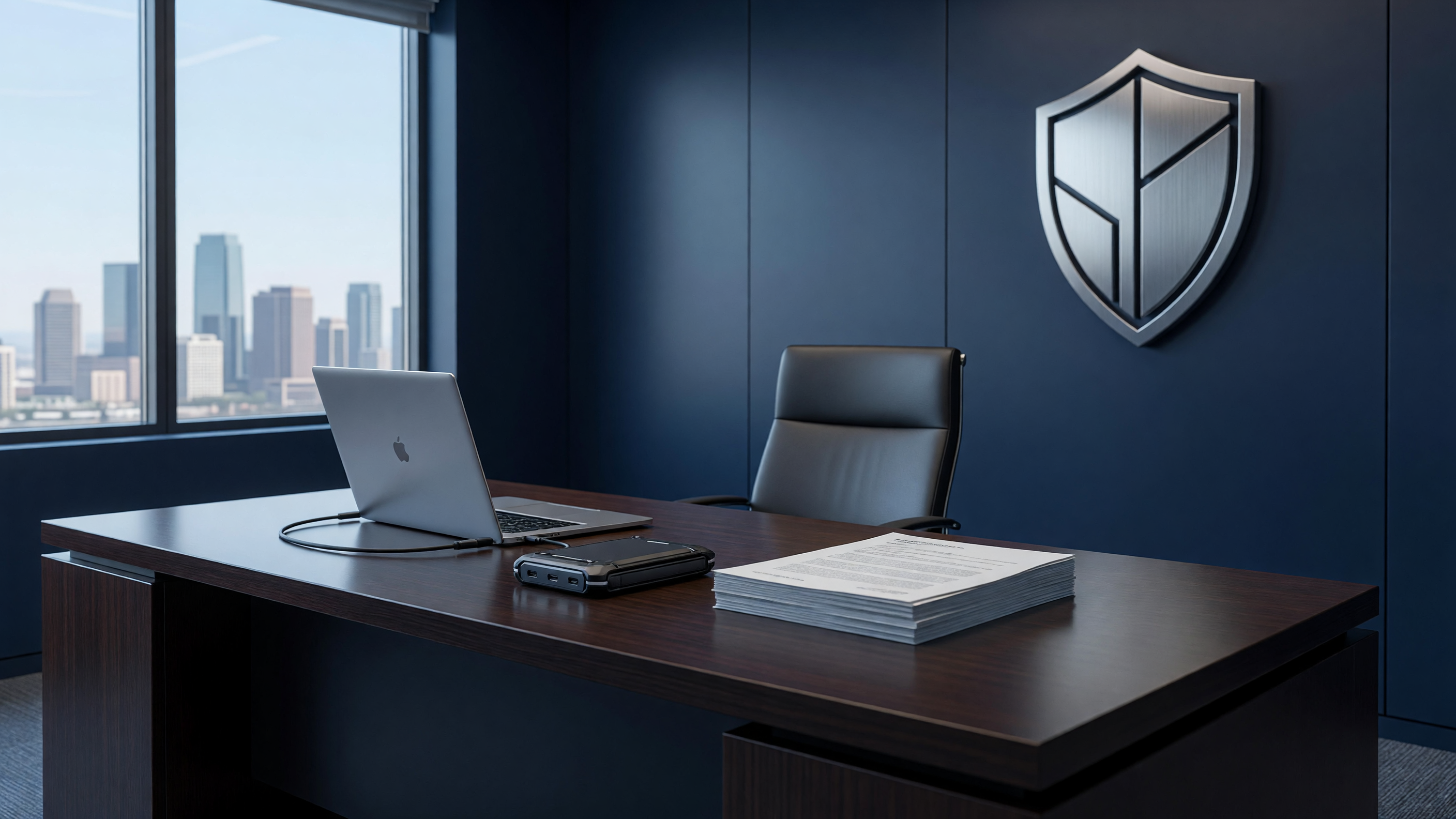 Wyoming LLC formation and asset-protection documents on a desk