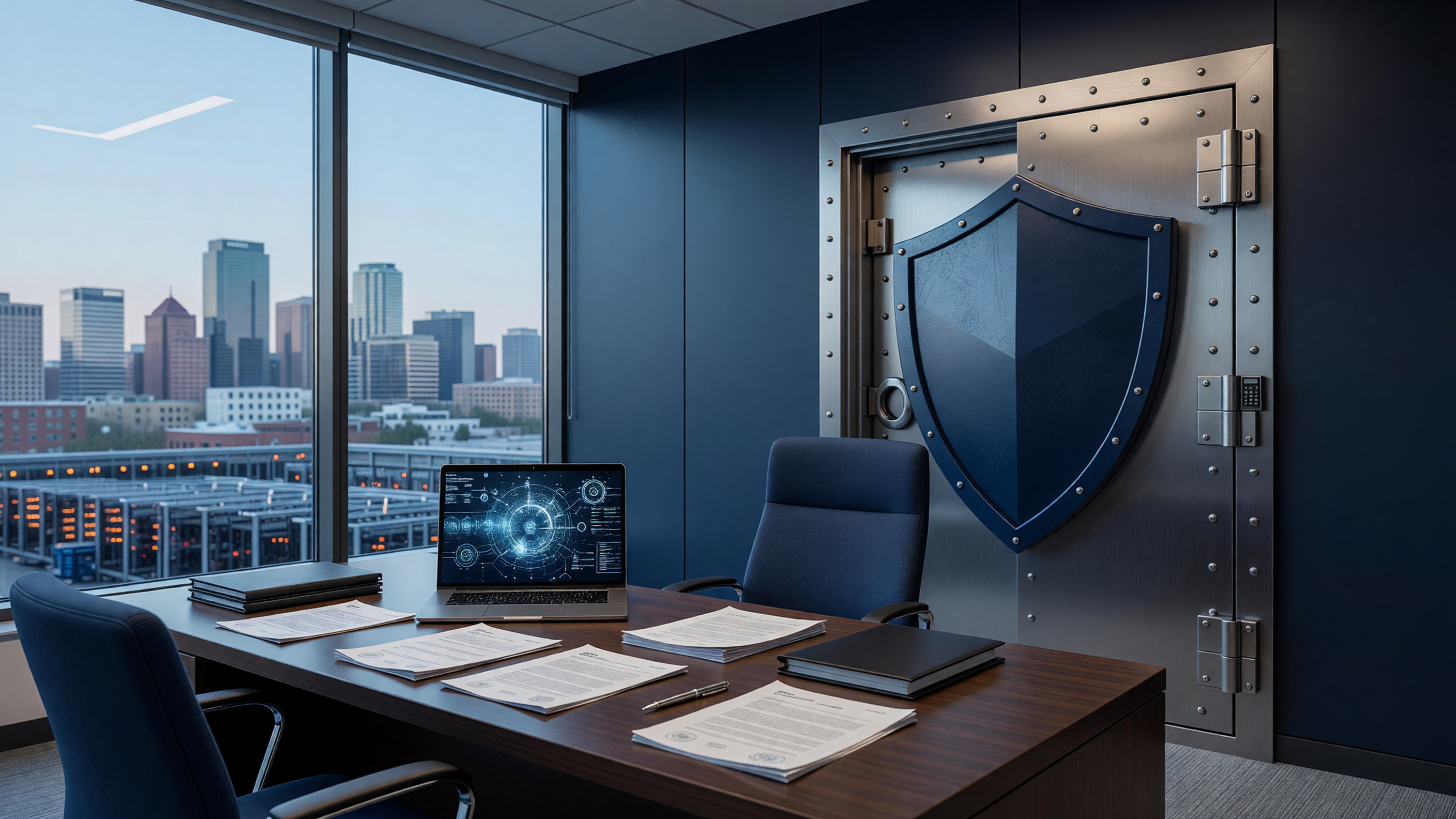 Wyoming LLC formation and asset-protection documents on a desk