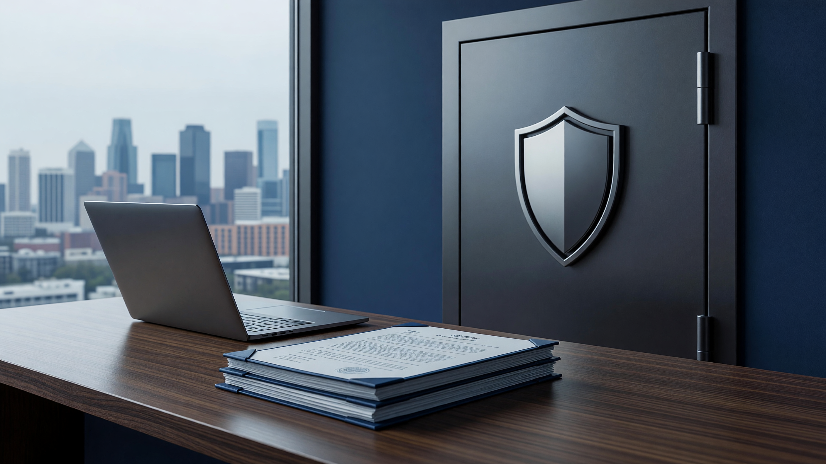 Wyoming LLC formation and asset-protection documents on a desk