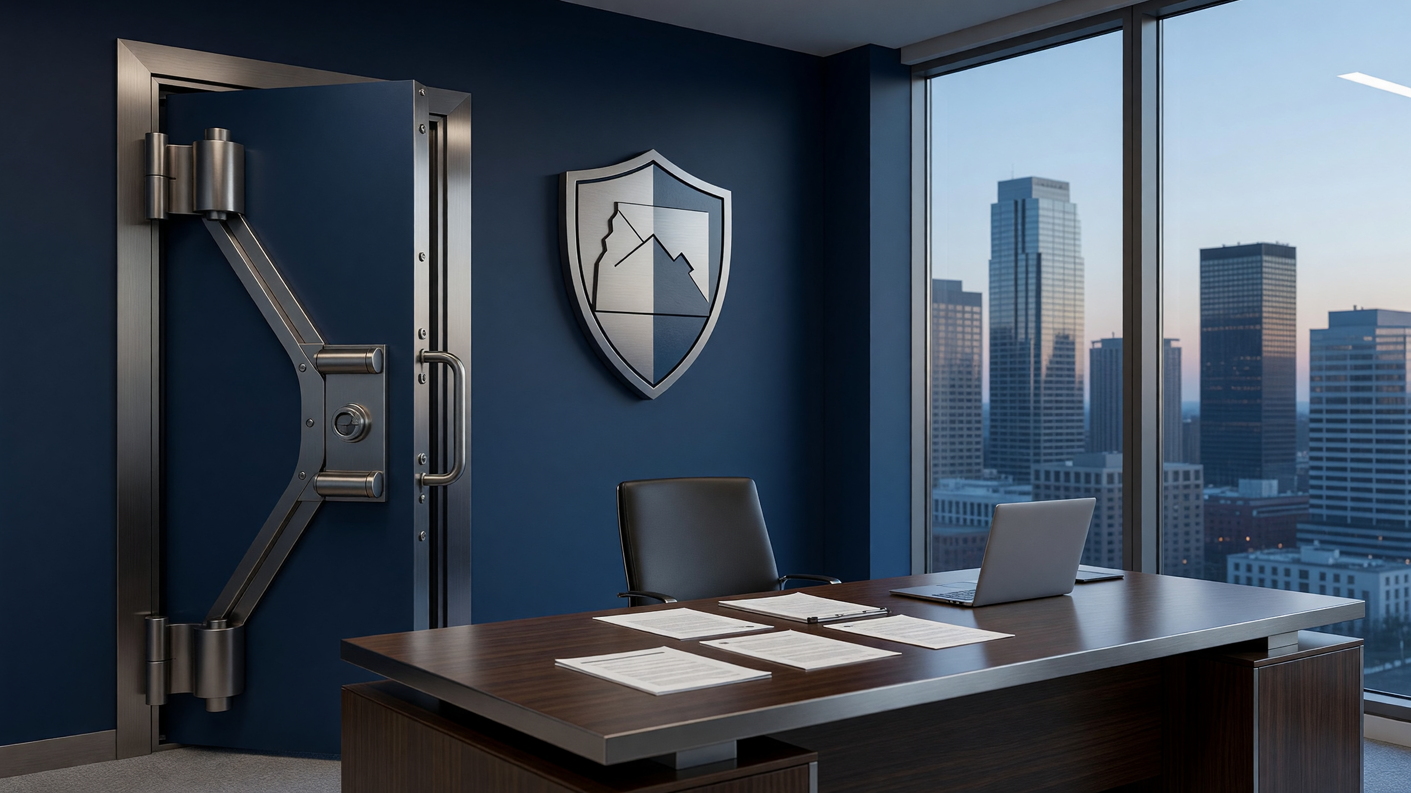 Wyoming LLC formation and asset-protection documents on a desk