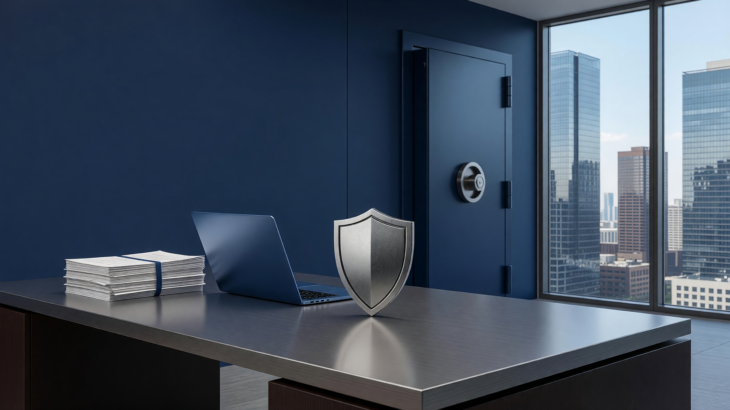 Wyoming LLC formation and asset-protection documents on a desk